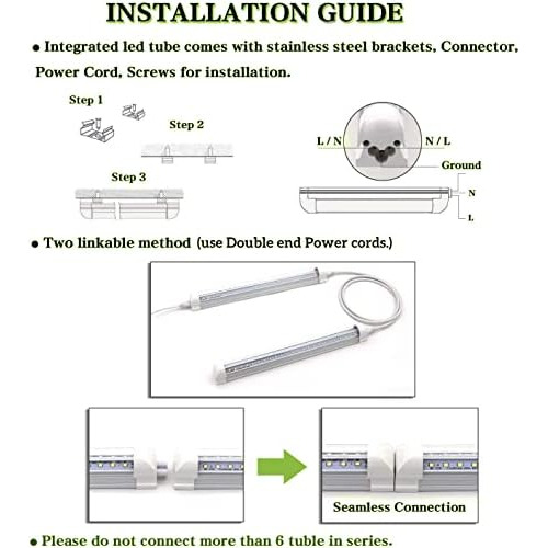 Tubo De Led Integrado Forma De T8, 20 W, 2 Pies, 2600 L...