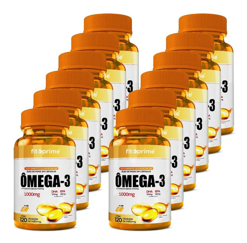 Imagem 1 de 3 de Combo Ômega 3 Óleo De Peixe 1000mg - 12 Potes C/120 Cápsulas