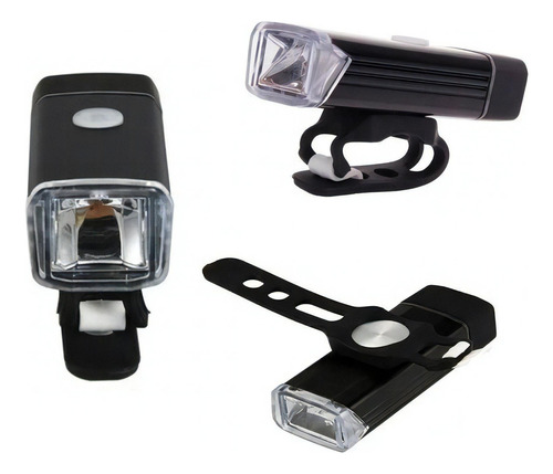 Farol Lanterna Bike Bicicleta Luz Led Alto Recarregável Usb Cor Preto