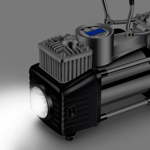 Imagen 4 de 10 de Inflador Digital Kommberg Mini Compresor Auto 12v Linterna
