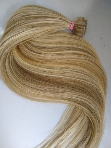 Imagem 7 de 7 de Cabelo Humano Mechado Loiro Tela Tic Tac 55cm 50g Mega Hair