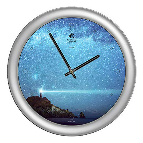 Reloj De Pared Chicago Lighthouse 14  Plata