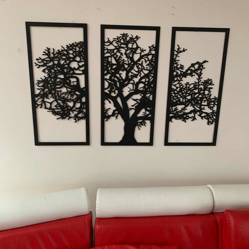 Decoracion Cuadros Arbol Pared Mdf De 3 Mm En Color Negro 