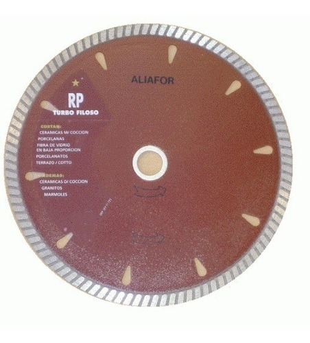 Disco Diamantado Aliafor 115 Mm Turbo Rp-4.5 Porcelanas