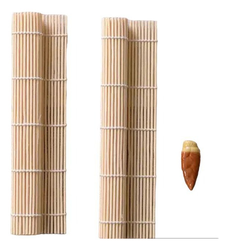 Pack 6 Esterilla Rollo Sushi Bambú Para Sushi De 21x24 Cm