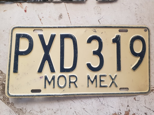 Placa Mexicana  Del Estado De Morelos 1986