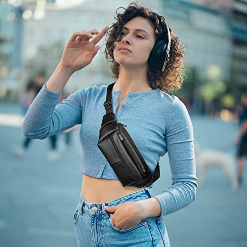 Riñoneras De Piel Para Mujer, Riñonera Negra De Moda Para Ho