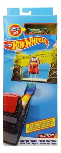 Torre eléctrica y trolley Hot Wheels Acrobatics Mattel Fwm85