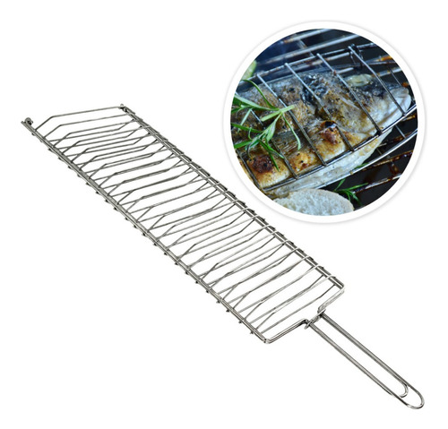 Parrilla Para Pescado Carnes Asado Portatil Camping Broksol