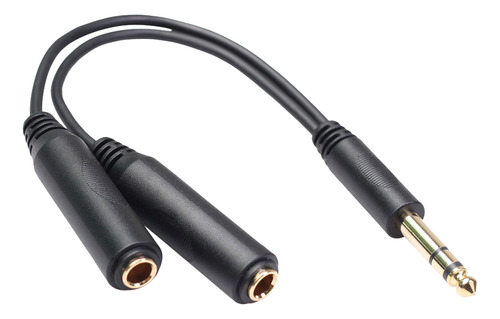 Cable Estéreo Negro De 6,35 Mm Para Auriculares Y Divisor En