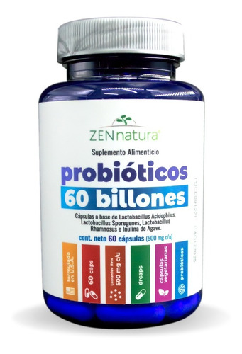60 Billones De Probioticos 60 Capsulas Zen Natura Sabor Sin sabor
