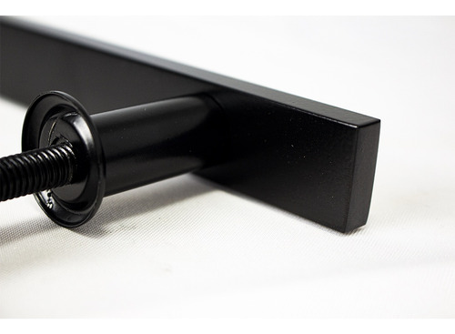 Puxador Duplo Inox Preto Para Porta Pivotante de Madeira/Vidro 50cm (40cm Entre os Furos) Haste Barra Chata