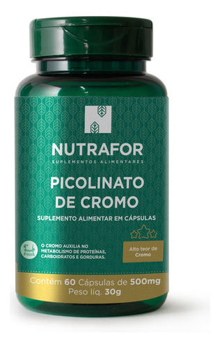 Picolinato De Cromo 500mg 60 Cáps