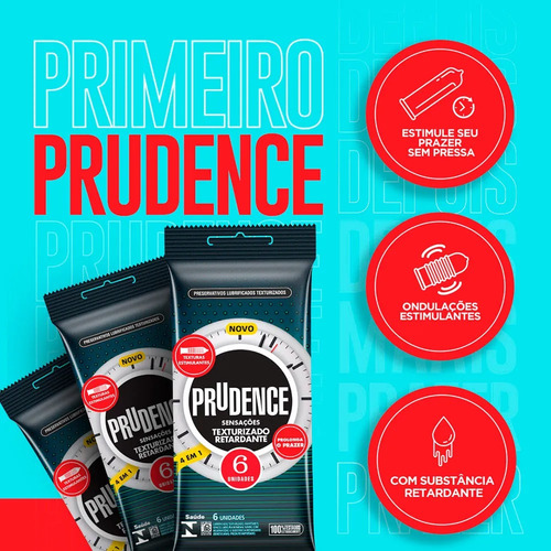 Preservativo Extra Texturizado Retadante 6 Camisinha + Lubri