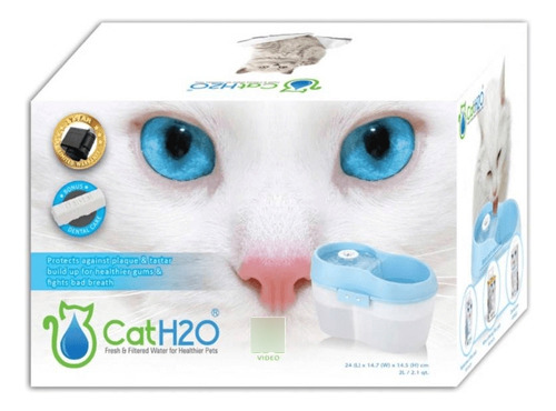 Cat H20® Fuente O Bebedero De Agua Para Gatos Celeste 2 L