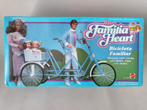 Juguete Antiguo La Familia Heart Bicicleta Familiar En Caja 