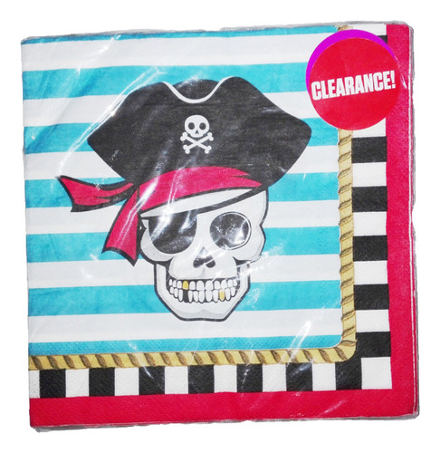 Serrvilletas Descartables Pirata Halloween 25cm Pack X20u