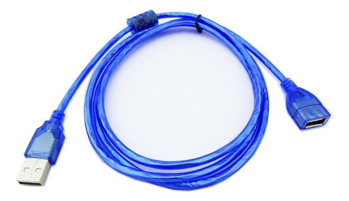 Cable Alargador Usb 2.0 Extensión Con Filtro M H 3 Mts Color Azul