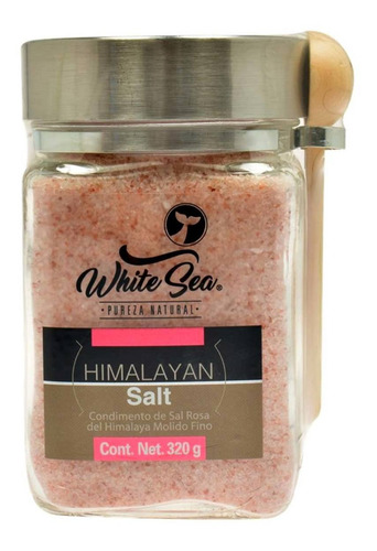 Sal Rosa Del Himalaya White Sea En Tarro Vidrio Cuchara 320g