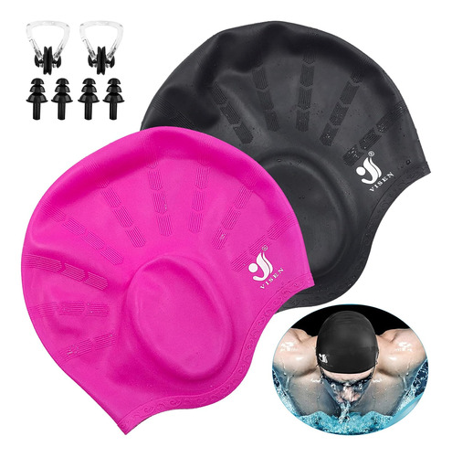 Gorros De Natación Unisex Con Protección Auditiva, Paquete D