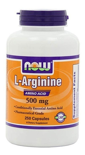Ahora 500mg Alimentos L-arginina - 250 Ct (pack De 3)