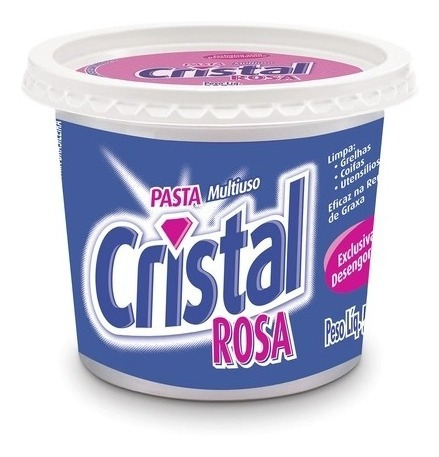 Pasta Multiuso Cristal Rosa Para Limpeza Em Geral Pote 500g