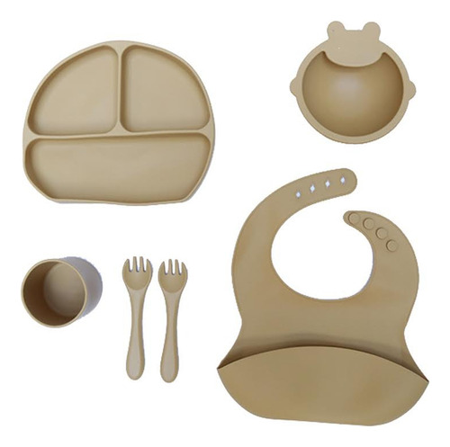 Set Utensilios Comida Silicon Para Bebe Entrenador Chupon