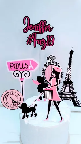 Bolo fake Paris mulher feminino 15 anos