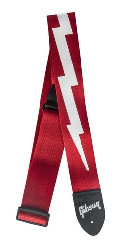 Correia Gibson Lightning Bolt Nylon Vermelha Made In Usa
