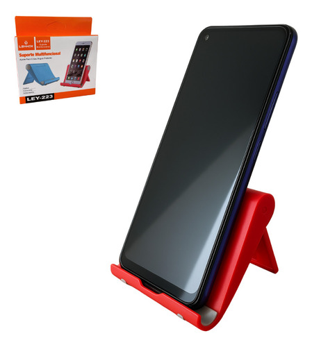 Suporte De Mesa Universal Celular Tablet - Vermelho