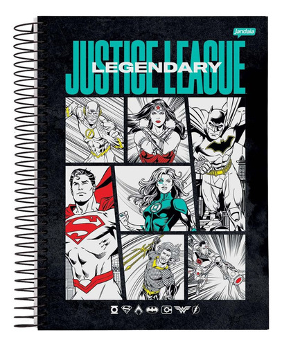 Caderno Espiral Liga Da Justiça Quadrinhos 1 Matéria 80 Fls