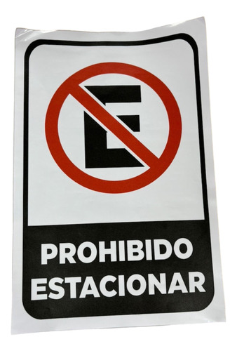 Cartel Prohibido Estacionar Adhesivo 20x30 