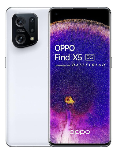 Celular Oppo Find X5 5g Dual Sim 256gb Rom Blanco 8gb Ram 80w Carga Superrápida Pantalla Amoled De 6.55 Cámara 50mp + 32mp Batería De 4800mah Con Nfc