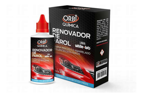 Renovador Limpador Farol  Limpa Tira Fosco Amarelado 50ml