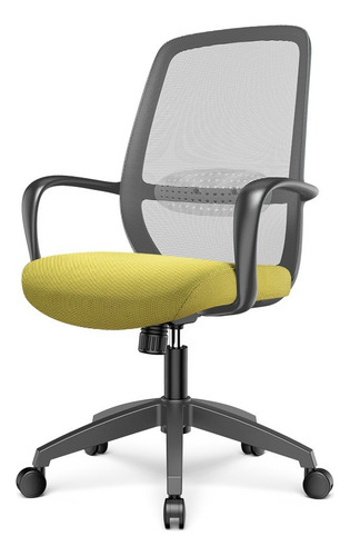 Silla Oficina Ergonómica Cómoda Deli Secretarial Giratoria Color Verde Material Del Tapizado Malla Elástica