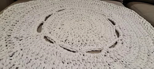 Alfombra Nórdicas Tejida En Crochet Trapillo Totora 2.50 Mt