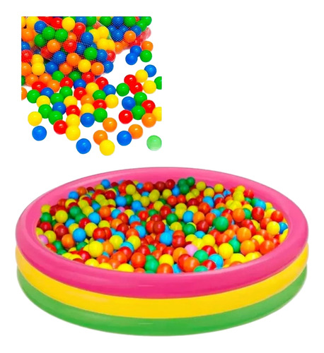 Piscina Inflable Redonda Acolchada Bebé 60cm + 50 Pelotas