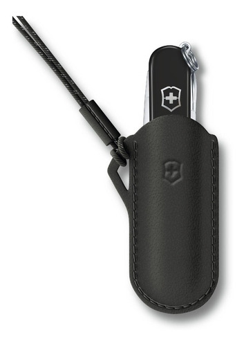Victorinox Funda De Piel Para Navaja,dark Illusion ,58 Mm Color Negro