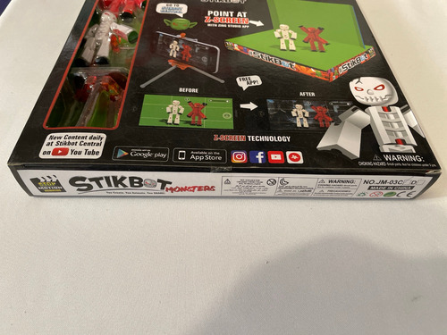 Stikbot Monsters Rojo Y Blanco Studio Set Pantalla Verde Zin (Usado)