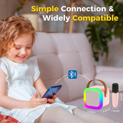 H Karaoke Infantil 2p Microfono Para Niños Altavoces