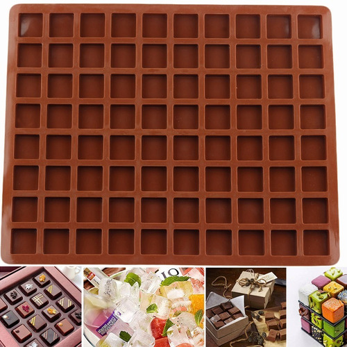 Molde Cuadrados De Silicona Para Chocolate De 80 Cavidades