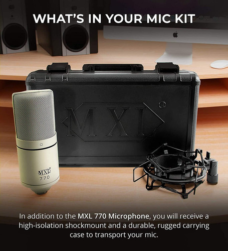 Microfone Condensador Mxl 770 Gray Com Shockmount E Case Cor