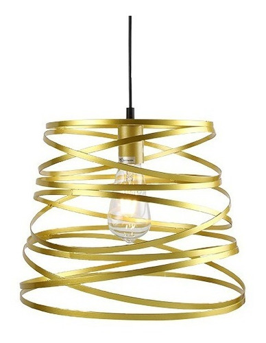 Lámpara Colgante Twist Oro Apto Led E27 Diseño Moderno Cie