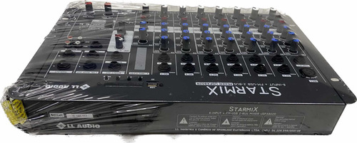 Mesa Som 8 Canais Usfx802 Ll Audio Console Efeito Bluetooth