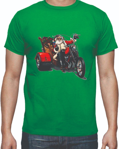 Camisetas Navidad Navideñas Papa Noel Harley Moto Navidad