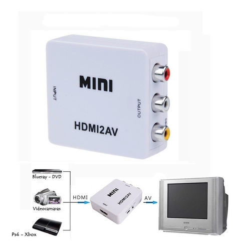Adaptador Convertidor Hdmi A Rca Av Audio Video