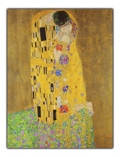 Gravura Poster Klimt 65x65cm Kiss - O Beijo - Plastificado