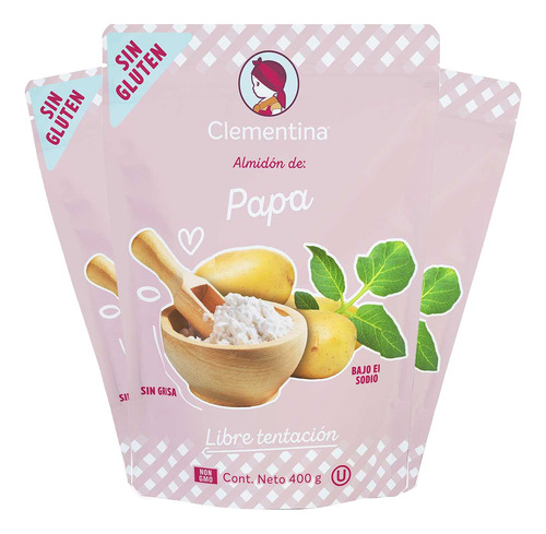 Almidon De Papa Sin Gluten 400g Clementina - 3 Pack