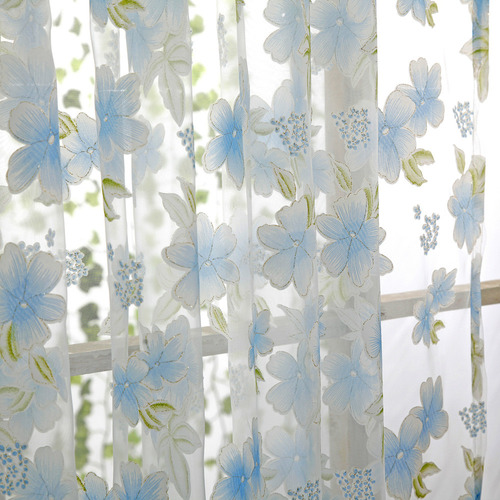 Cortina Transparente En Forma De Flor En D Para Ventana, Cen