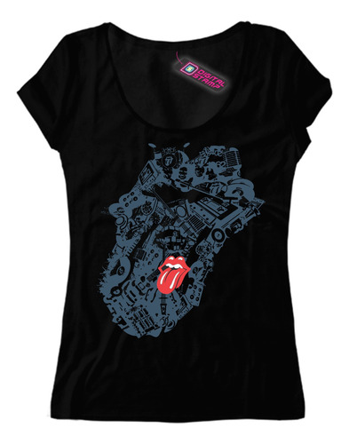Remera Mujer The Rolling Stones Lengua Collage Rap 24 Dtg